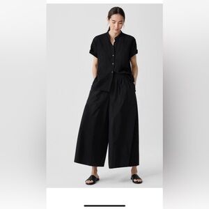 EILEEN FISHER ORGANIC COTTON POPLIN SKIRT PANTS NWT M